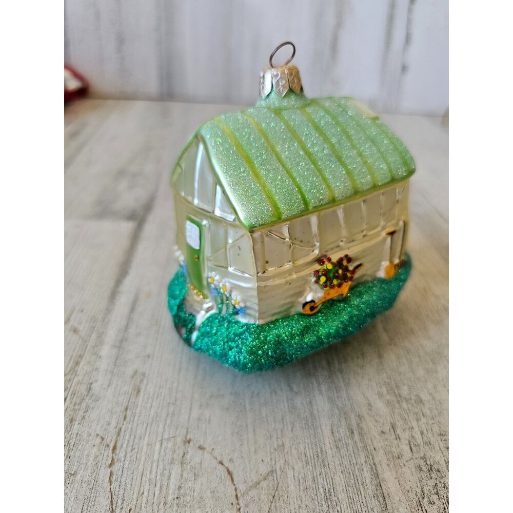 Patricia breen from our house garden greenhouse ornament mileagers RARE green gl